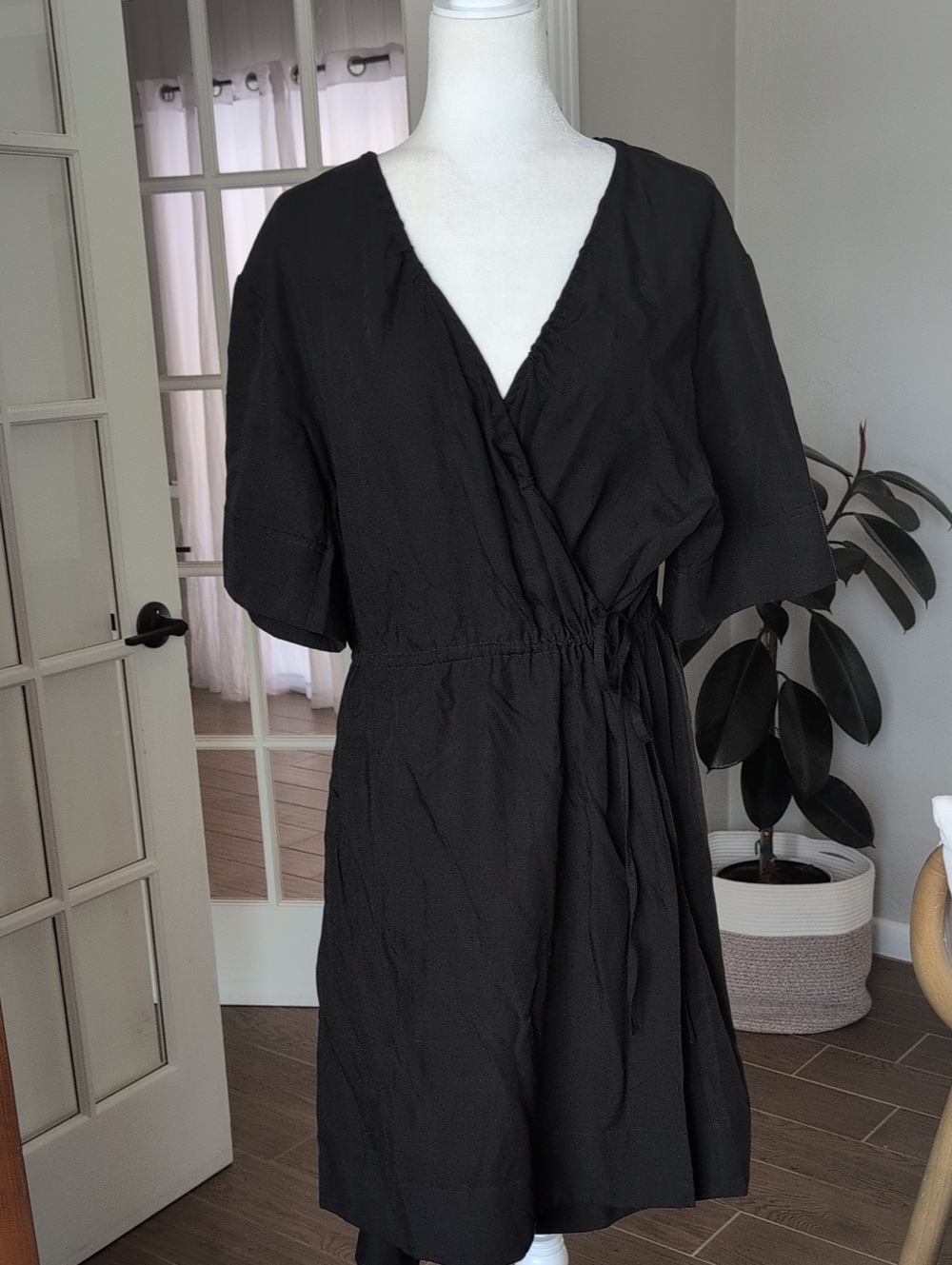 NWT WITHBLACK Kate Black Wrap Dress XL